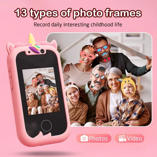 JoyStone Kids Smart Phone, 2.4 Touchscreen Toddler Learning Play Toy Phone with Dual Camera, Game, Music Player, Learning Toy Christmas Birthday Gifts for 3-9 Year Old Girls, Pink