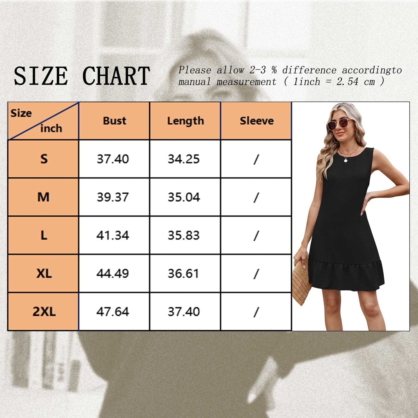SHIBEVER Dresses for Women Black Summer Casual Sleeveless Womens Dresses Flowy Midi Elegant Ruffle Tank Dress Dressy Tiered Crew Neck Tshirt Dresses L