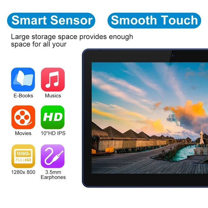 Android 13 Tablet 4GB RAM 64GB ROM, 10.1 inch Wifi 6 Tablet with Keyboard, 4 Core, 1TB Expand, 2MP 8MP Dual Camera