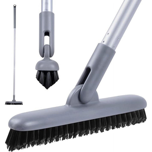 Grout Scrub Brush with Long Handle Grout Scrubber, V-Shape Crevice Cleaning Brush for Hard to Reach Areas, Cleaner, Baseboards and Corners