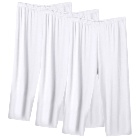 Kaemgyyd 3 Pack Women's Pajama Bottoms Plus Size Capri Lounge Sleepwear Soft Cropped Pajama Pants Solid Elastic Waist Pj Trousers
