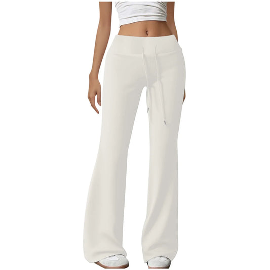 Kaemgyyd Flare Sweatpants for Women Elastic High Waisted Drawstring Bell Bottom Leggings Casual Bootcut Yoga Pants