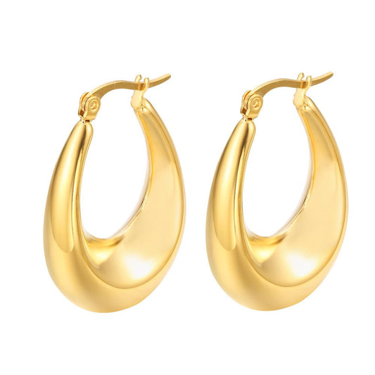 MiracDan 6 Pairs 18K Gold Plated Hoop Earrings Set for Womens Chunky Hoop Earrings