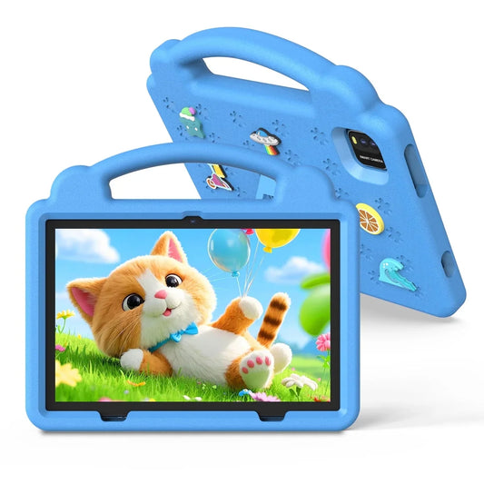 PUTECCH Kids 10 Tablet, Android 14 Tablet for Kids, Parental Control Pre Installed Education Apps, 6GB RAM 64GB Storage, 6000mAh, WiFi 6, EVA Shockproof Case  Blue