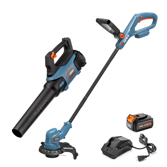 SENIX 20 Volt Max 2 Tool Cordless Combo Kit, 10 Inch String Trimmer  Variable Speed Leaf Blower (Battery and Charger Included) S2K2B1 03
