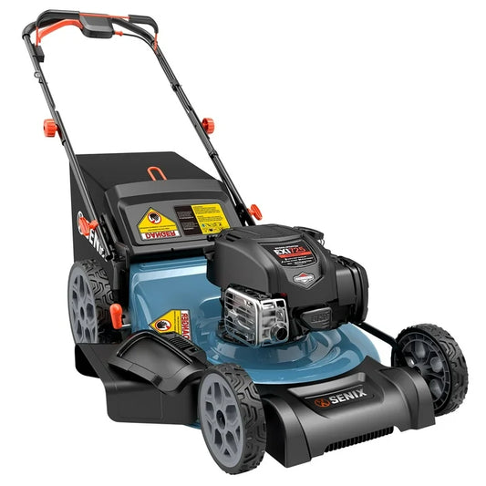 SENIX 22  Self Propelled Gas Lawn Mower Variable Speed, 163 cc 4 Cycle Made in USA Briggs & Stratton Engine Push Mower, 3 In 1, 6 Position 1 Step Height Adjustment, 11 In Rear Wheels, LSSG H2