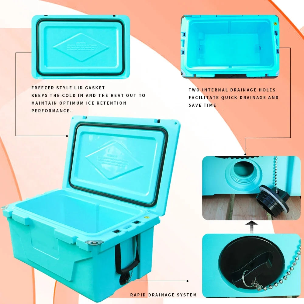 SHINPT 65QT Cooler with Wheels, Portable Ice Chest for Car, Beer Cooler Outdoor& Indoor, Travel Cooler for Drink, Beverage, Beach, Camping, Picnic, Fishing, Boat, Barbecue