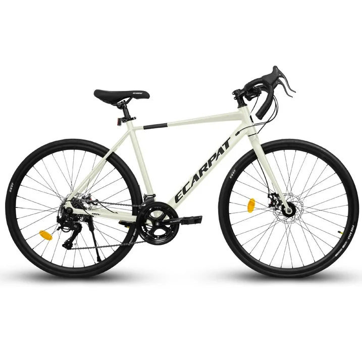 SHINPT 700C Road Bike, Light Weight Aluminum Frame, 16 Speed Outdoor Bike Disc Brakes, Racing Bike for Men and Women, Ideal for High Intensity Riding