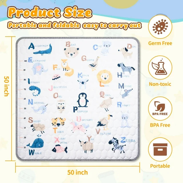 JoyStone Baby Play Mat, 50 X 50 Playpen Mat, Thick One-Piece Crawling Mat for Playpen, Odorless Soft Floor Mat, Anti-Slip Activity Playmats for Babies,Toddlers, Infants